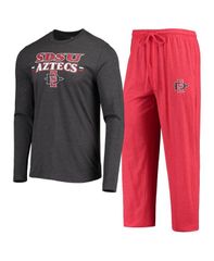 コンセプツ スポーツ メンズ ボトムス カジュアルパンツ Conceptsport Mens 2Piece CardinalHeathered Charcoal San Diego State Azt