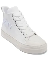 ダナ キャラン ニューヨーク レディース シューズ スニーカー レース DKNY Womens Yaser Lace Up Mid Sneaker Bright White ホワイトのサムネイル