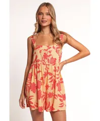 Petal and Pup レディース ボトムス ハーフパンツ・ショーツ フラワー柄 ロンパース フラワー Petal and Pup Womens Nani Romper Red Yellow Paisley Floral Red レッド