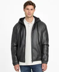 ゲス メンズ アウター ジャケット・ブルゾン GUESS Mens Hooded FullZip Jacket Jet Black ブラックのサムネイル