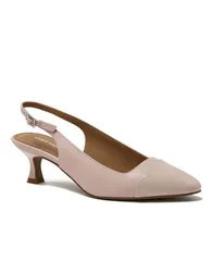 ランズエンド レディース シューズ パンプス キャップ レザー ヒール Lands End Womens Leather Slingback Cap Toe Kitten Heels Faint blush ブラッシュ