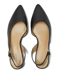 ランズエンド レディース シューズ パンプス レザー ヒール Lands End Womens Leather Slingback Low Heels Black leather ブラックのサムネイル