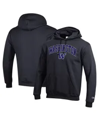 チャンピオン メンズ アウター パーカー・スウェット ロゴ Champion MensBlack Washington Huskies Arch Over Logo Pullover Hoodie Black ブラック