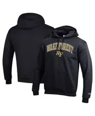 チャンピオン メンズ アウター パーカー・スウェット ロゴ フリース Champion MensBlack Wake Forest Demon Deacons Arched Logo Fleece Pullover Hoodie Black ブラック