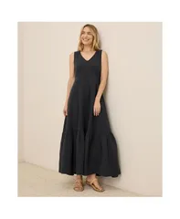 パクト レディース トップス ワンピース コットン Pact Womens Organic Cotton Coastal Double Gauze Beach To Brunch Dress Black ブラック