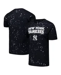 マジェスティック メンズ トップス Tシャツ Majestic Mens BlackWhite New York Yankees Splatter TShirt Black White ホワイト