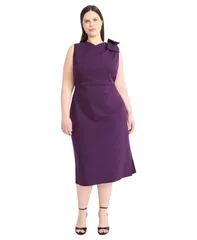 マギーロンドン レディース トップス ワンピース A ライン プラスサイズ ノースリーブ Maggy London Plus Size Sleeveless ALine Dress Luxe Plum プラム