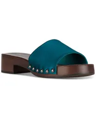 ジェフリー キャンベル レディース シューズ サンダル プラットフォーム Jeffrey Campbell Cambrie Wooden Platform Slide Sandals Teal Satin ティール