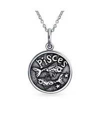 ブリング レディース アクセサリー ネックレス・チョーカー・ペンダントトップ レース Bling Jewelry Sterling Silver Pisces Zodiac Medallion Pendant Necklace Silver シルバー
