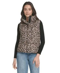 リーバイス レディース アウター ジャケット・ブルゾン ベスト Levis Womenstand Collar Puffer Vest Leopard アニマルのサムネイル