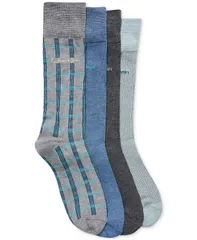 カルバンクライン メンズ アンダーウェア 靴下 ニット Calvin Klein Mens Flat Knit Dress Crew Socks 4pack Heather Grey Assorted グレー