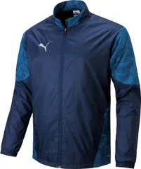 プーマ PUMA サッカー TEAMCUP 裏トリコット ウーブン JKT ジャケット アウター フルジップ 上着 ウインドブレーカー メンズ レディース 撥水 防風 裏起毛 トレーニング  660405 06 PUMANAVY