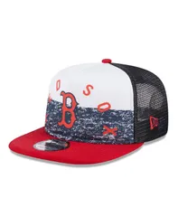 ニューエラ メンズ アクセサリー 帽子 New Era Mens WhiteRed Boston Red Sox Team Foam Front AFrame Trucker 9FIFTY Snapback Hat White Red ホワイト