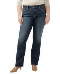 シルバー ジーンズ レディース ボトムス デニムパンツ ブーツカット プラスサイズ ブーツ Silver Jeans Co Plus Size Suki Mid Rise Curvy Fit Slimのサムネイル