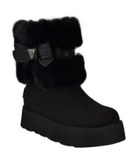ゲス レディース シューズ ブーツ・レインブーツ GUESS Womens Denla Cold Weather Faux Fur Cozy Booties Black ブラックのサムネイル