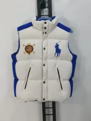ポロラルフローレン ビックポニー ダウン ベスト 星条旗 白 L 14-16