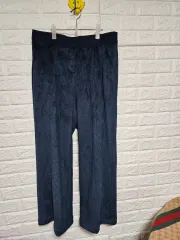 未使用) ネイビー コーデュロイ ストレッチ ワイド パンツ 99