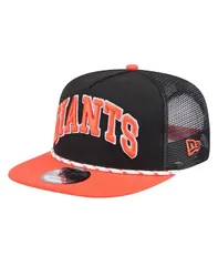 ニューエラ メンズ アクセサリー 帽子 メッシュ New Era Mens Black San Francisco Giants Throwback Meshback Golfer Hat Black Orange ブラック