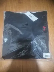 アミ ブラック ハート ロゴ フーディー Tシャツ XL 新品