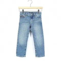 ポロ ラルフローレン キッズ ストレート デニムパンツ インディゴ 3/3T (HU41188)