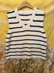 ザラ ストライプ ニット ベスト S