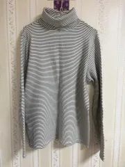 新品ボーダー柄タートルネックタグ込み