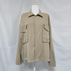クロップド ベージュ オーバーサイズ ポケット 季節の変わり目 シャツ ジャケット メンズ 100-105 1021