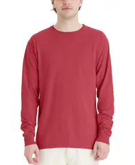 ヘインズ メンズ トップス Tシャツ コットン Hanes Unisex Garment Dyed Long Sleeve Cotton TShirt Red レッド