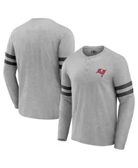 ファナティクス メンズ トップス Tシャツ Fanatics Mens NFL x Darius Rucker Collection by Heather Gray Tampa Bay Buccaneers Henley Long Sleeve Tshirt