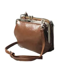 【即日発送】ファスナー 斜めがけ 肩掛け レディース 小さめ バッグ 財布 ショルダー PU がま口 レザー