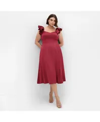 シティーシック レディース トップス ワンピース プラスサイズ CITY CHIC Plus Size Roselyn Dress Ruby ルビー