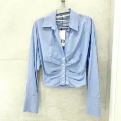 ザラ ブルー ストライプ シャツ