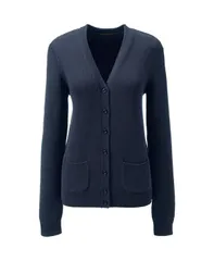ランズエンド レディース アウター ニット・セーター コットン カーディガン Lands End Womens School Uniform Cotton Modal Button Front Cardigan Sweater Classic navy ネイビ