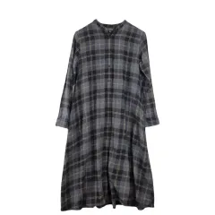 UNIQLO UNIQLO(ユニクロ) チェック ロング丈ワンピース S ヴィンテージ