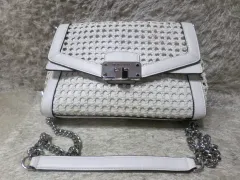 マイケルコース 白 エンブロイダリー チェーンバッグ クロスバッグ 中古 バッグ