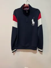 ポロラルフローレン ネイビー ハーフジップアップ スウェット