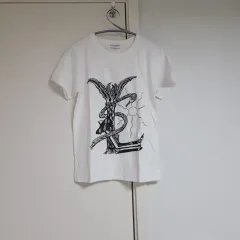 正規品 Saint Laurent サンローラン 白 YVES SAINT LAURENT イヴ・サンローラン プリンティング 半袖 Tシャツのサムネイル