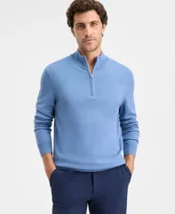 アルファニ メンズ アウター ニット・セーター 長袖 Alfani Mens LongSleeve HalfZip Merino Sweater Moonlight Blue ブルーのサムネイル