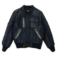 テイクトゥ ヴィンテージ ウォッシュ デニム バイカー ライダー ブルゾン ジャケット アウター ブルゾン