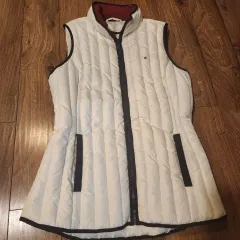 アメリカ Tommy Hilfiger トミーヒルフィガー レディース 白 ダウンベスト サイズ L 最高
