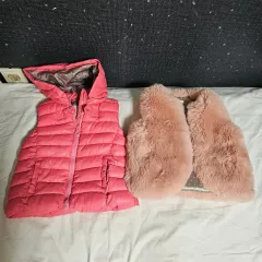 ZARA ピンク ダウン94/アガバン ファー ベスト90 セット まとめ売り