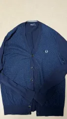 フレッドペリー ネイビー ドット カーディガン