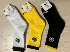 UTAA ゴルフ 靴下 (白/黄色/ブラック)