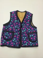 赤ちゃん 花柄 キルティング ベスト Fur 裏地