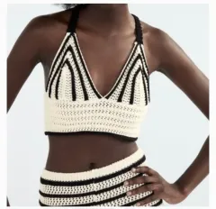 (未使用) ZARA ザラ ストライプ ニットトップス M