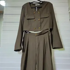 クロップドジャケット ワイドパンツ セットアップ xl 31インチ程度