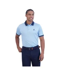 ベンシャーマン メンズ トップス ポロシャツ Ben Sherman Mens Checker Rib Tech Pique Sports Fit Polo Shirt Placid Blue ブルーのサムネイル