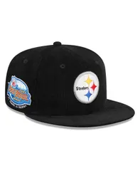 ニューエラ メンズ アクセサリー 帽子 Tシャツ New Era Mens Black Pittsburgh Steelers Throwback Cord 59FIFTY Fitted Hat Black ブラック