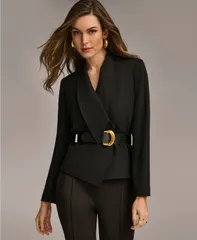 ダナ キャラン ニューヨーク レディース アウター ジャケット・ブルゾン ブレザー Donna Karan New York Donna Karan Womens ShawlCollar Beltedのサムネイル