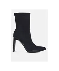 ロンドンラグ レディース シューズ ブーツ・レインブーツ アンクル ブーツ ヒール London Rag tokens pointed heel ankle boots Black ブラック